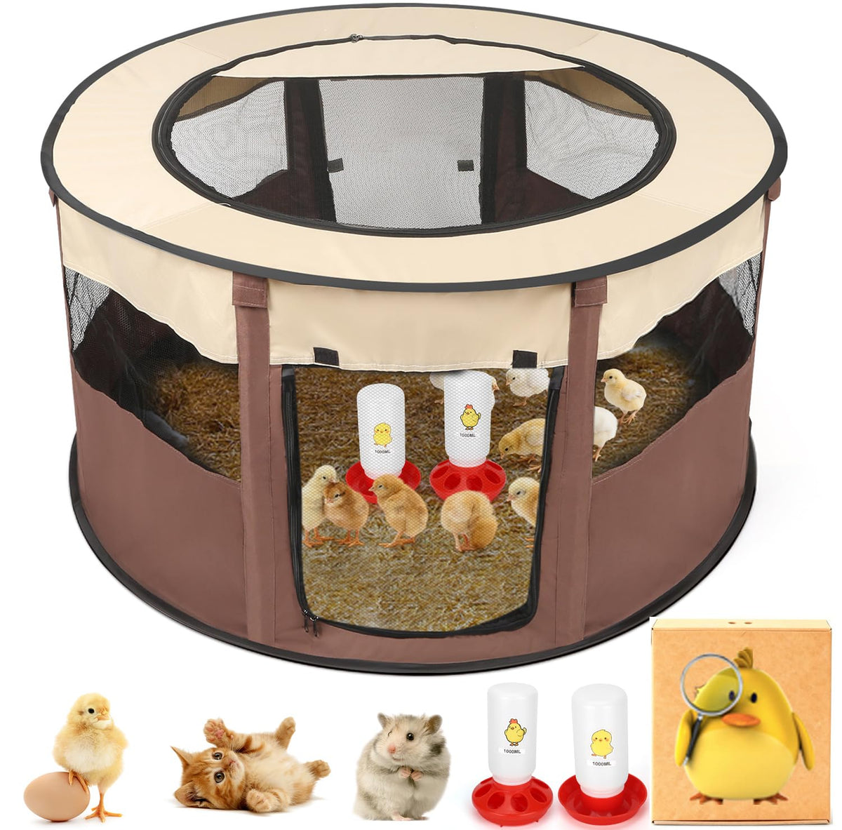 Homelfin dual-door chicken brooder box for easy access and care