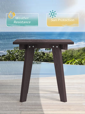 Homenjoy outdoor side table with compact dimensions maintains a tidy look.
