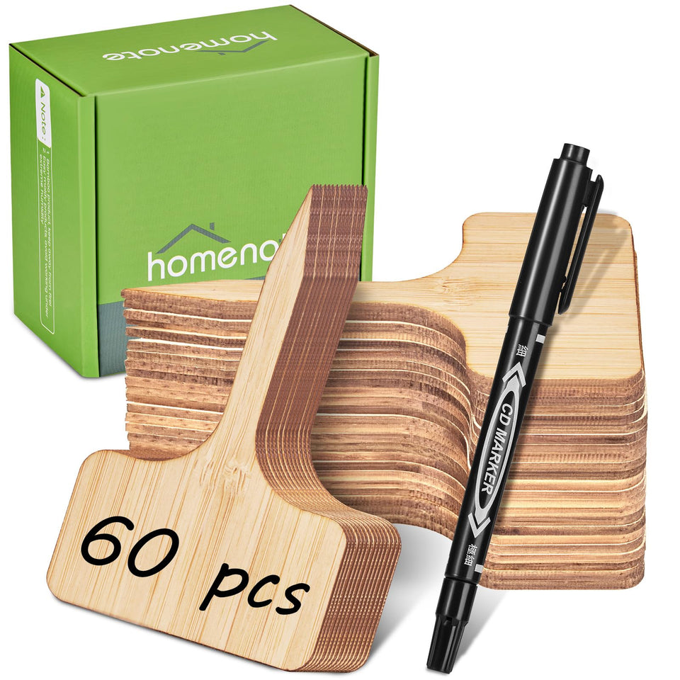 Homenote bamboo plant labels 60pcs pack for garden labeling in sun and rain