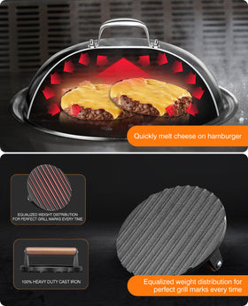 HOMENOTE burger press with wooden handle delivers stable sear and consistent results