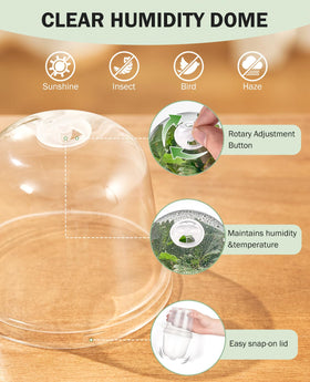 homenote clear nursery pot 5-inch lid kit for larger starter plants.