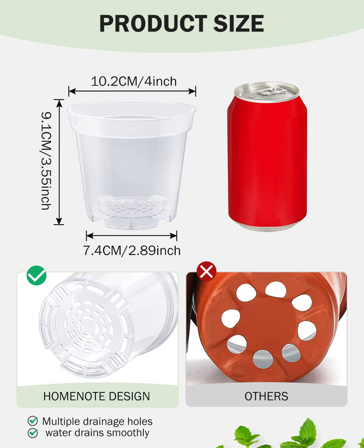 homenote clear pots perfect for vegetable propagation and monitoring growth