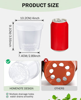homenote clear pots perfect for vegetable propagation and monitoring growth