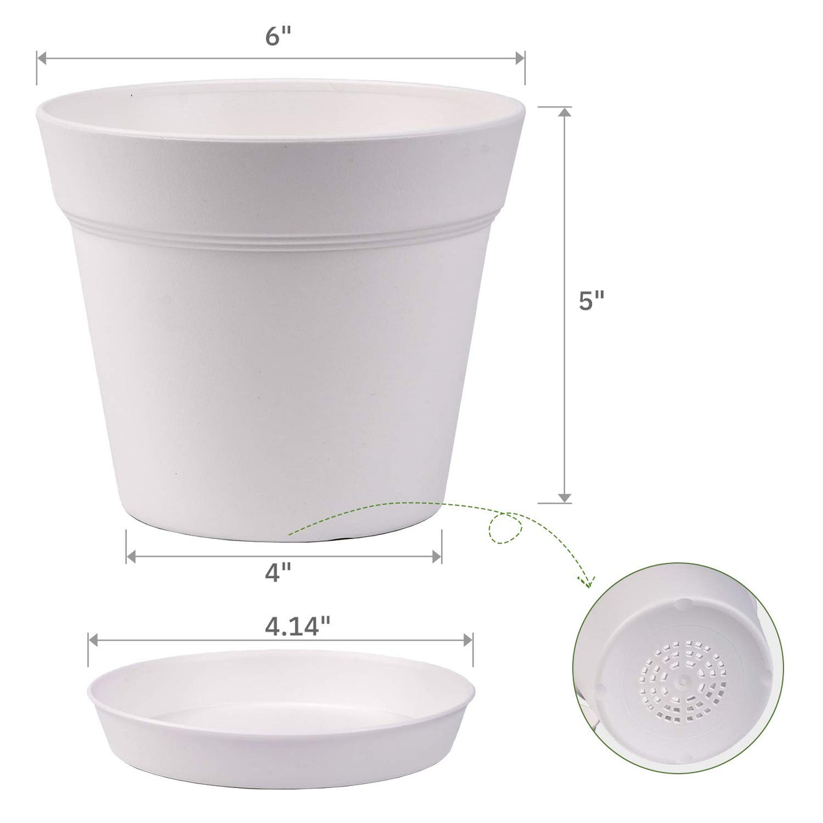 Homenote cream-white planters decorate shelves while supporting healthy indoor plants.