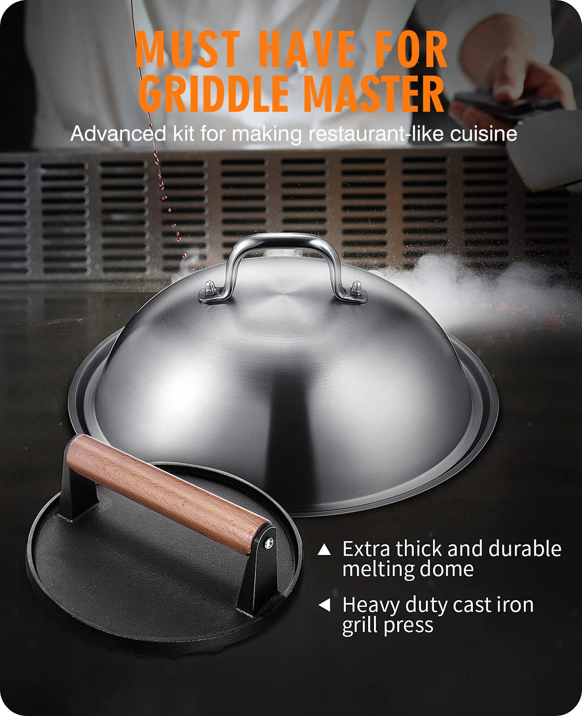 HOMENOTE flat-top accessory set for versatile indoor or outdoor grilling