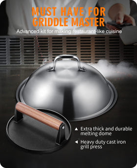 HOMENOTE flat-top accessory set for versatile indoor or outdoor grilling