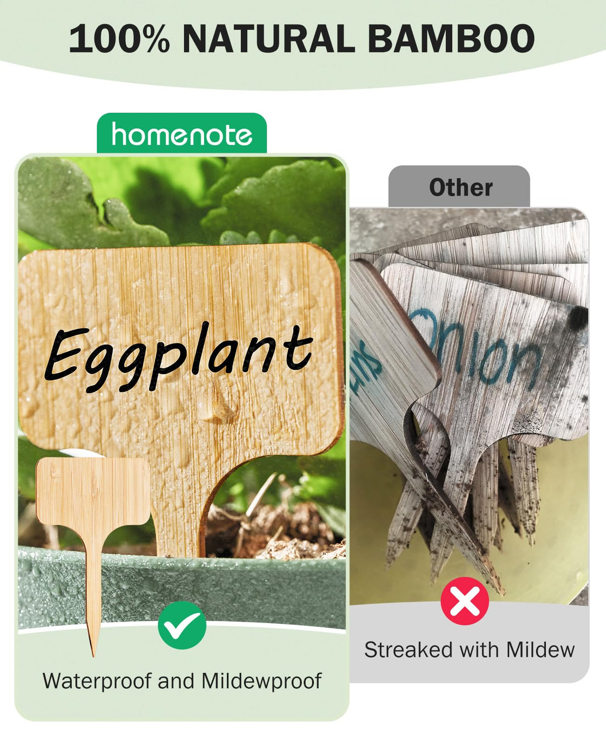 Homenote bamboo garden markers add natural charm and organization.