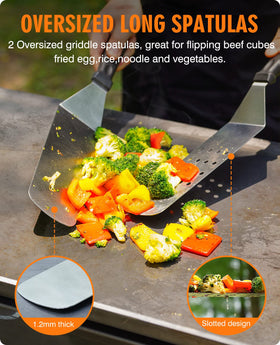HOMENOTE regular griddle spatulas with beveled edge for precise turning and slicing.