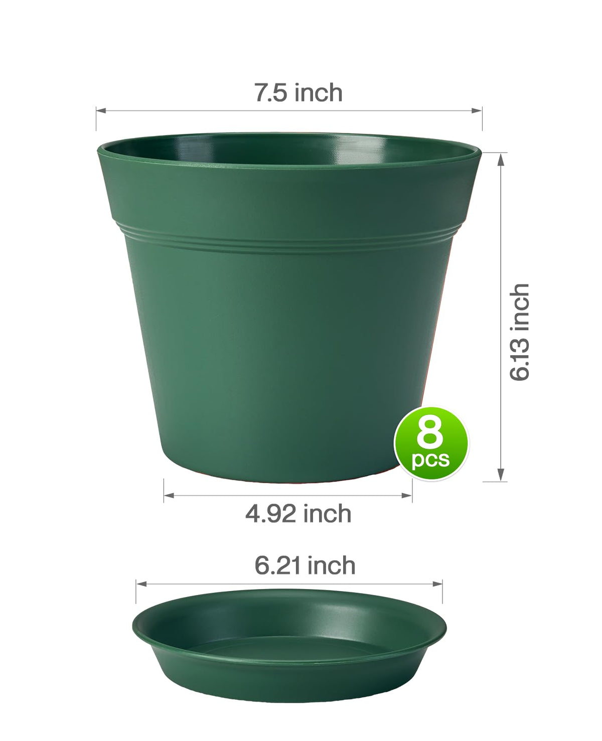Homenote eight-pack indoor/outdoor plant pots with trays