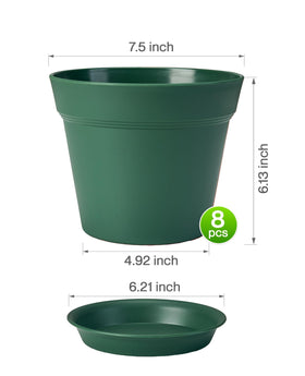 Homenote eight-pack indoor/outdoor plant pots with trays