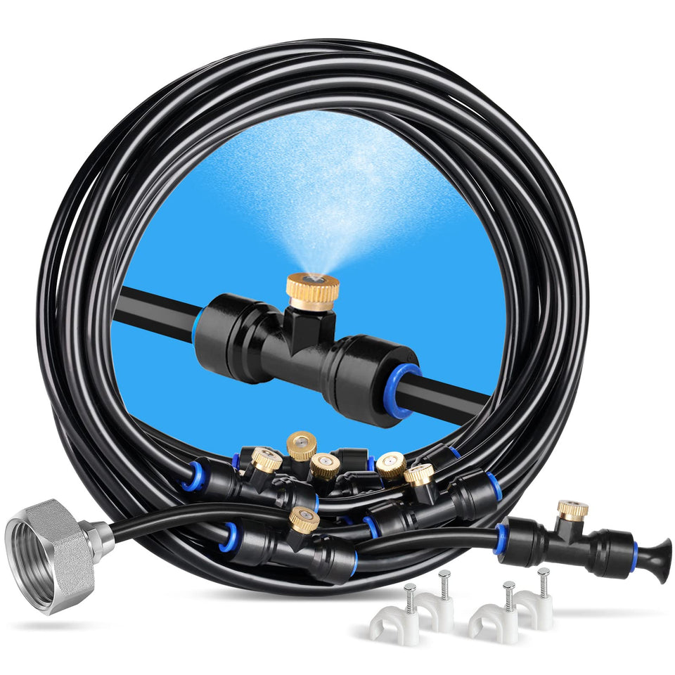 Homenote misting system with 26 ft tubing for even outdoor cooling