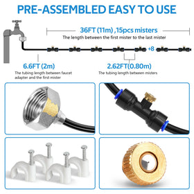 HOMENOTE misting 42ft tubing shows durable heat-resistant line for long outdoor use.