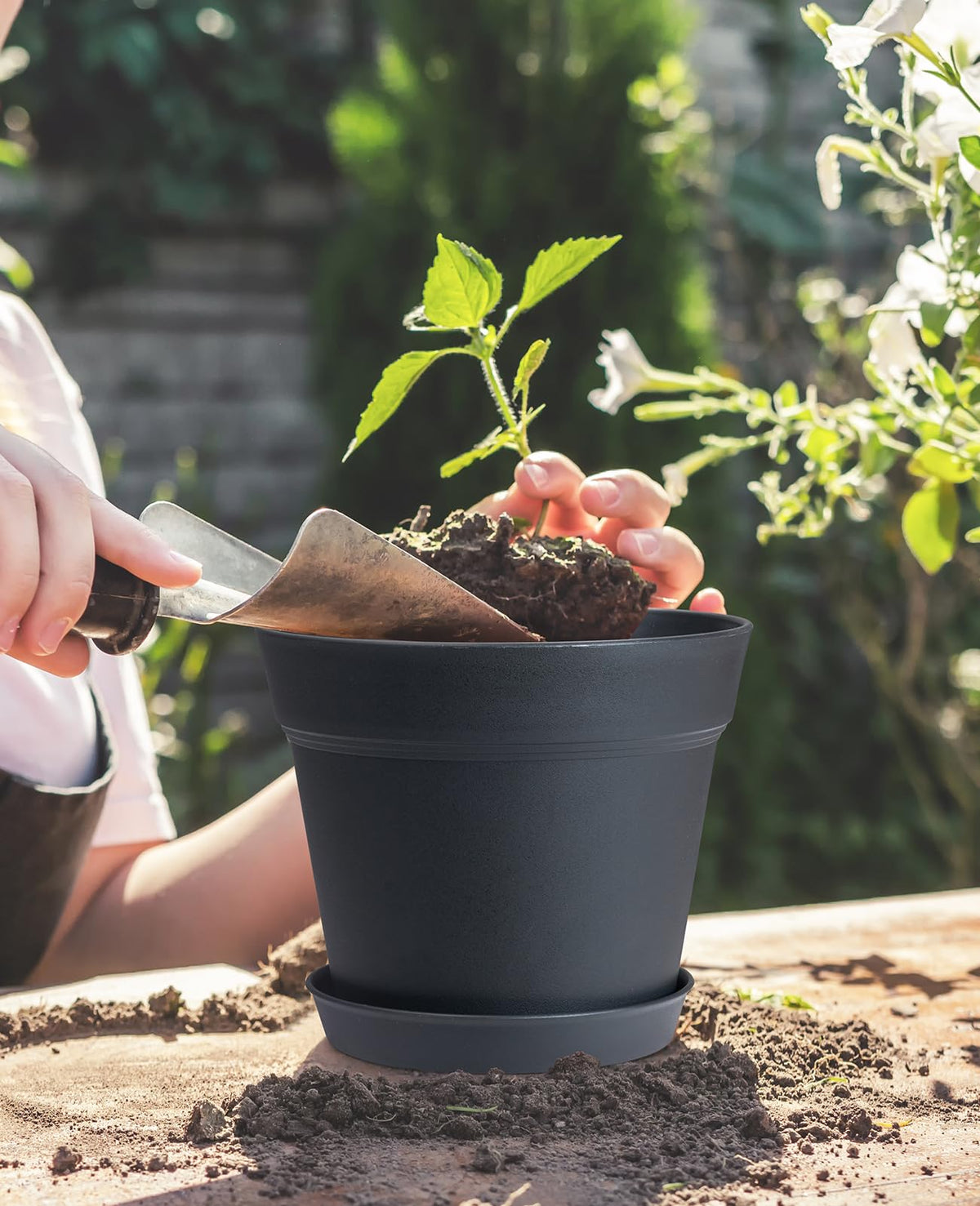 Homenote planter with multi-hole drainage design close-up for healthy drainage