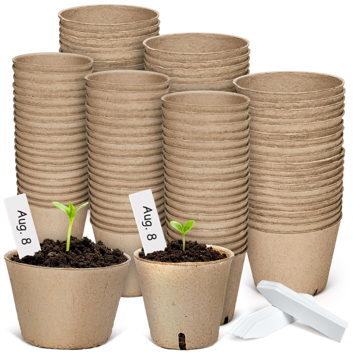 HOMENOTE peat pot 3.15 inch for seed starting with drainage