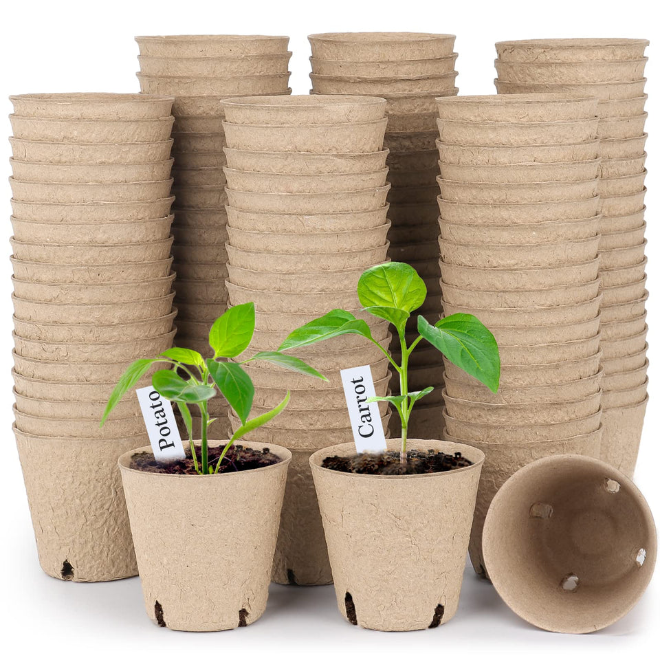 Homenote peat pots seed-starter 3.15-inch with drainage holes for healthy seedlings