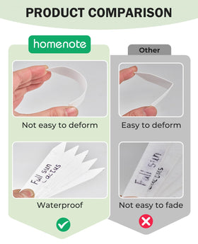Homenote permanent marking pen included for durable, legible plant entries
