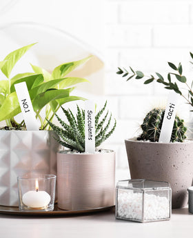 Homenote plant tags thick plastic designed to withstand sun and rain outdoors