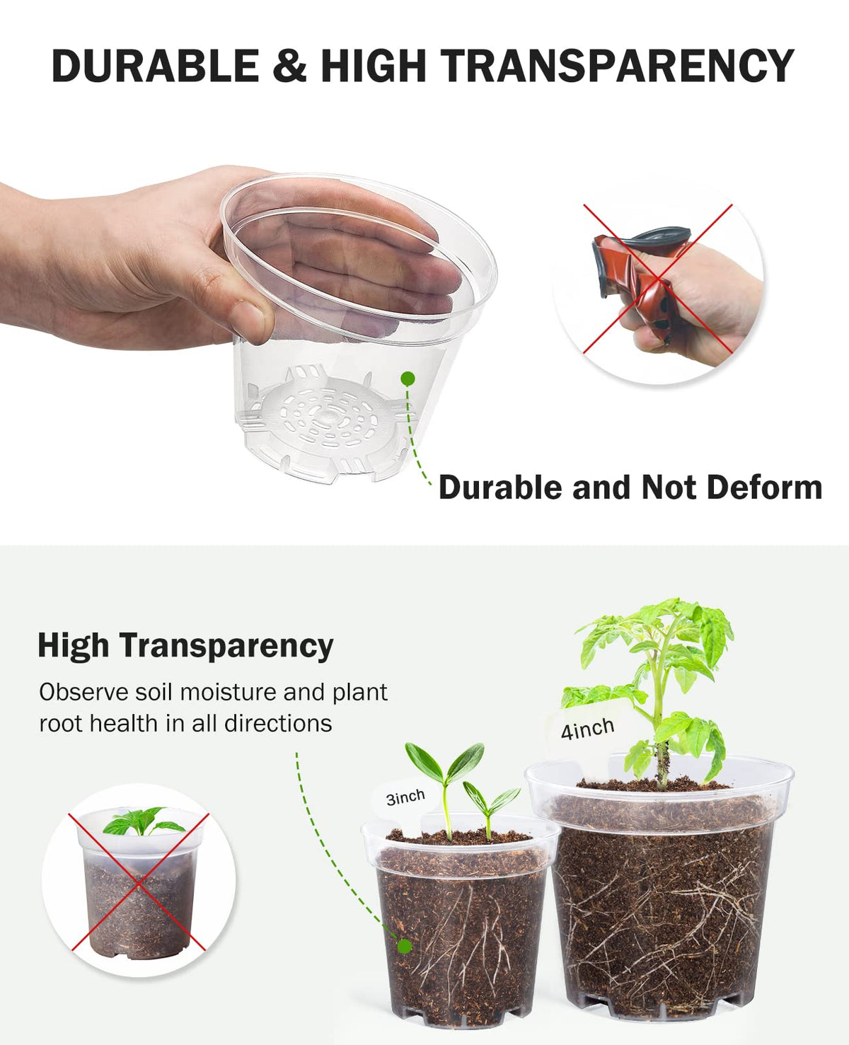 homenote raised-bottom pot drainage for improved airflow and reduced root rot
