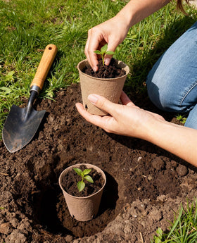 HOMENOTE pots made from recycled pulp for eco-friendly gardening