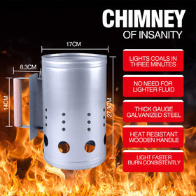 Homenote zinc-plated chimney starter resists rust for long-lasting use