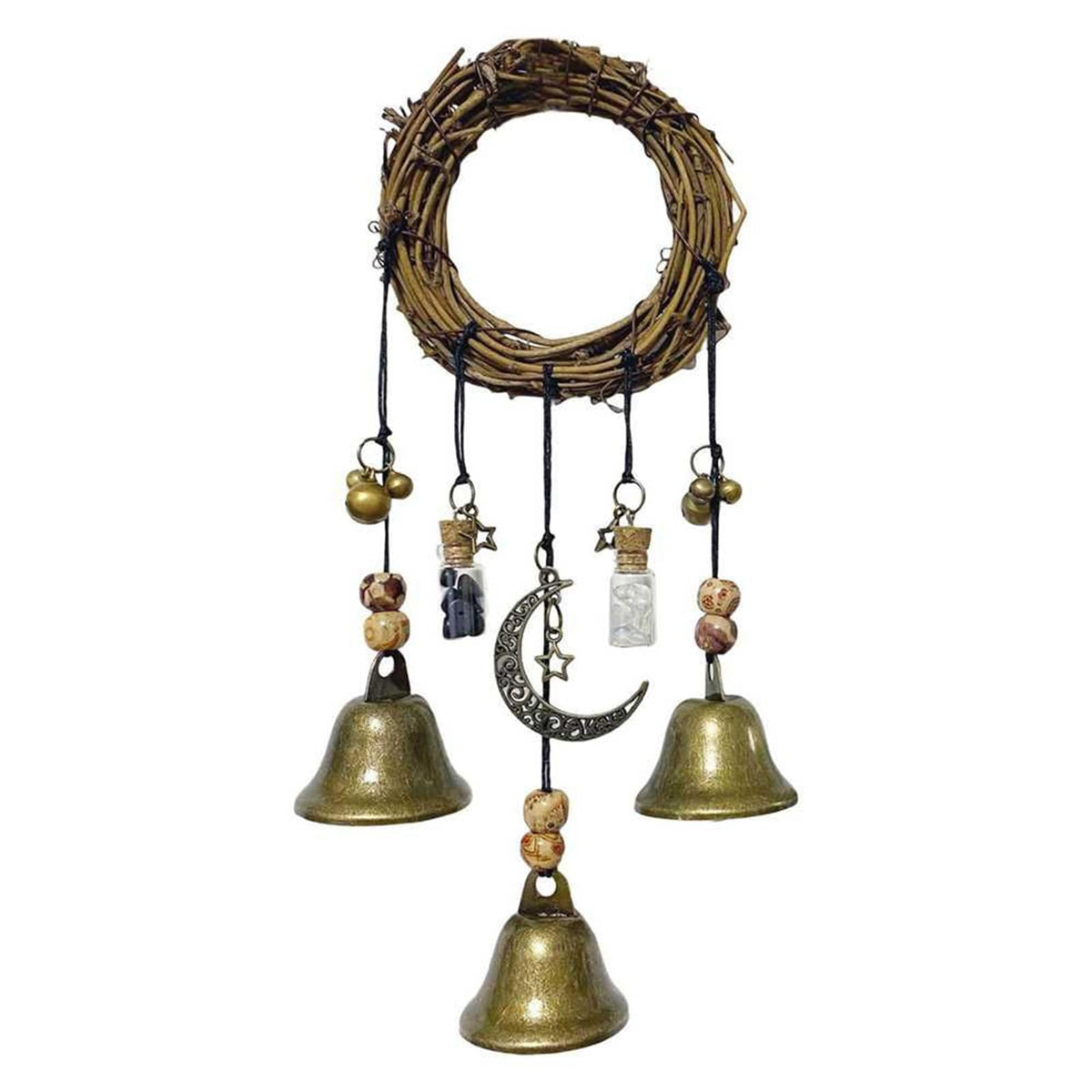 HomeSoGood Witch Bells door hanger showcases whimsical entryway decor