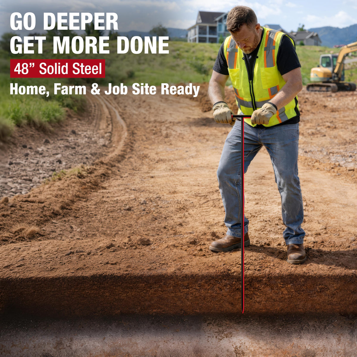 HOMESTEAD 1/2 inch steel probe rod durable construction for tough ground