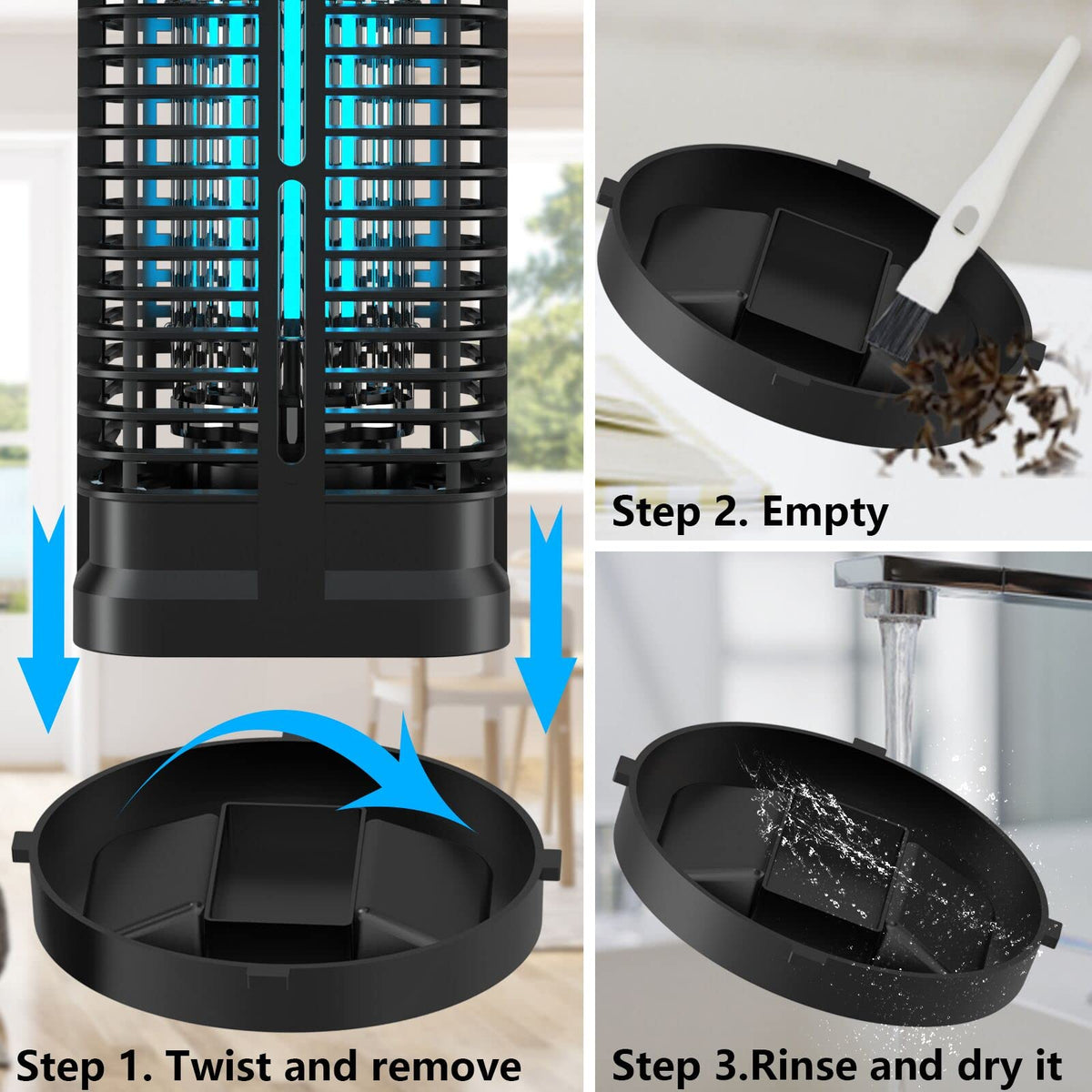Homesuit Bug Zapper cleaning brush aids easy maintenance after use