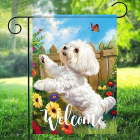 HOMETITUTE 12x18 inch flag fits standard garden displays.
