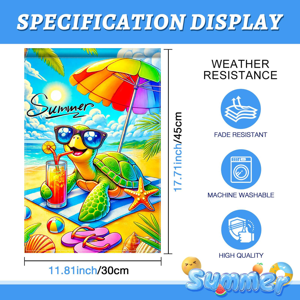 HOMETITUTE beach theme flag adds color to patios and yards