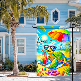 HOMETITUTE bright tropical sea turtle flag enhances summer decor