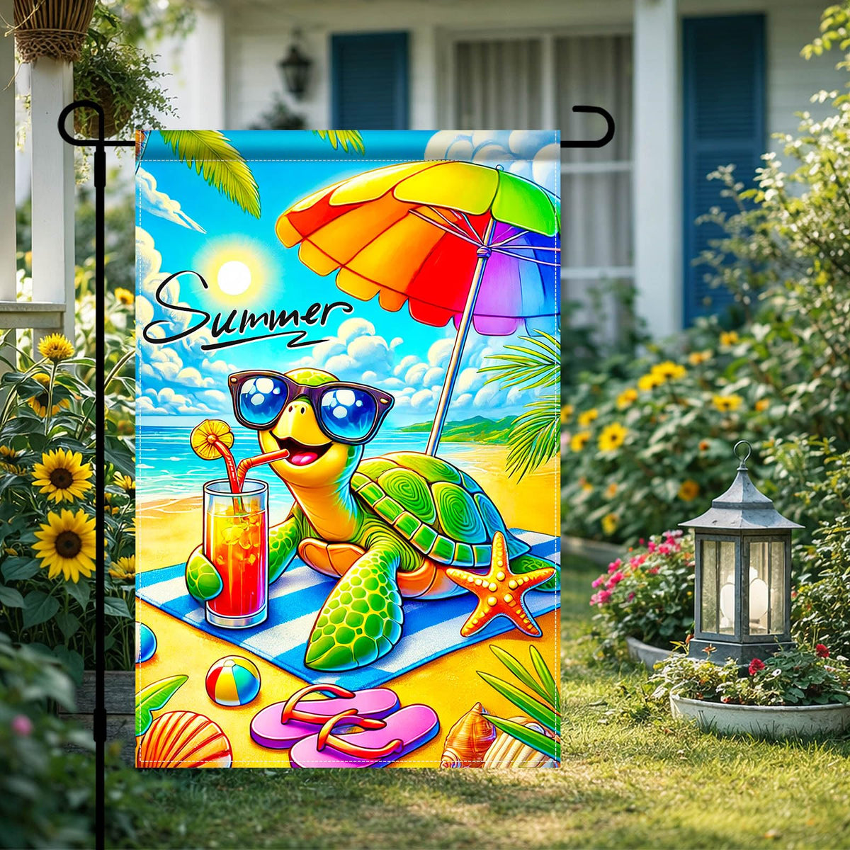 HOMETITUTE double-sided summer flag delivers vivid colors from both sides