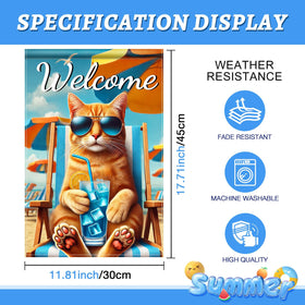 HOMETITUTE Hello Summer flag features UV-resistant, fade-resistant fabric for lasting color.