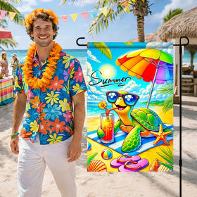 HOMETITUTE ocean yard flag creates seasonal coastal ambiance