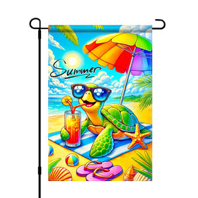HOMETITUTE sea turtle flag with umbrella adds breezy coastal charm outdoors