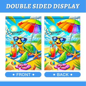HOMETITUTE welcome summer coastal flag for porch or entryways