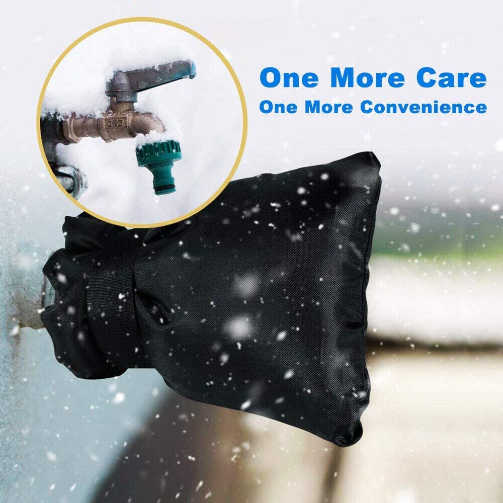 Hometopia usage on outdoor faucet during winter protects against freezing.