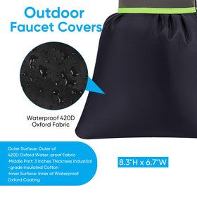 Hometopia cover on faucet waterproof Oxford fabric close-up, preventing water intrusion.