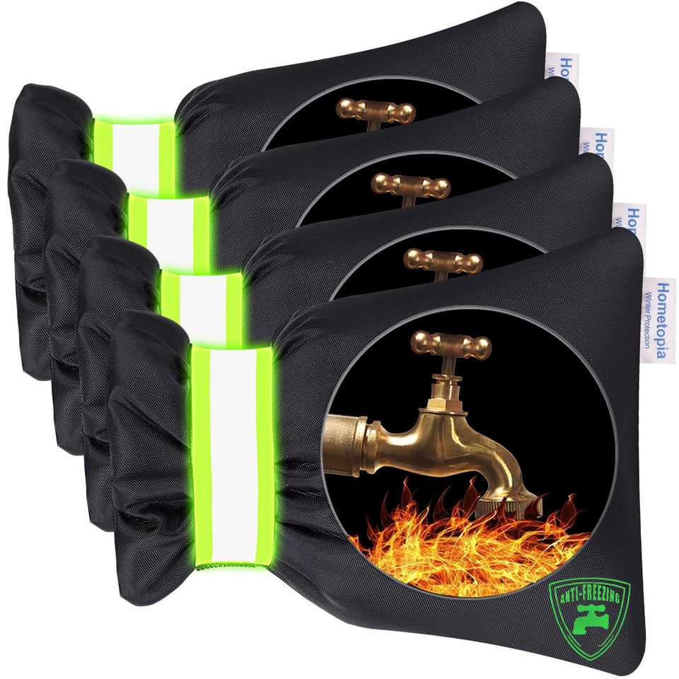 Hometopia outdoor faucet cover set, front view, protects spigots during winter.