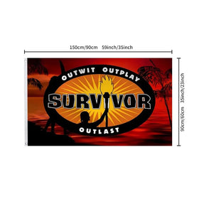 HomeTow Survivor Flag banner back view with double-sided readability.