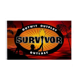 HomeTow Survivor Flag banner front view showing durable outdoor display.