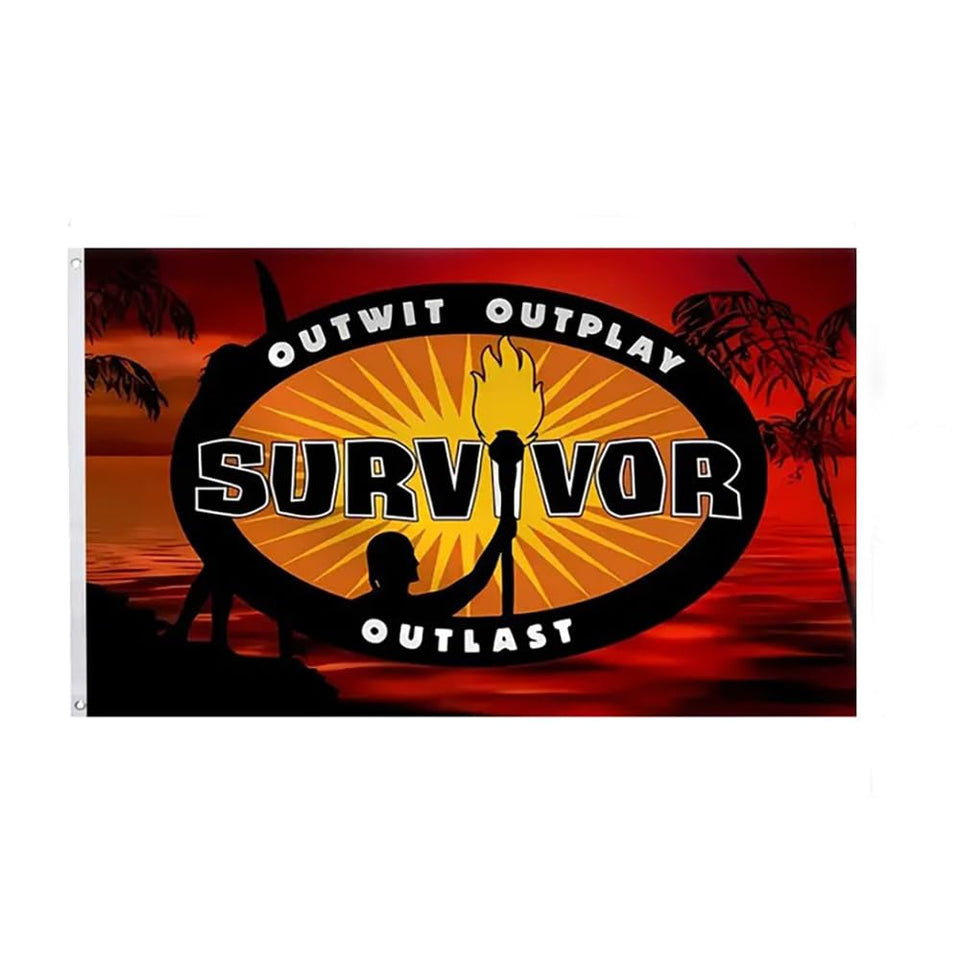 HomeTow Survivor Flag banner front view showing durable outdoor display.