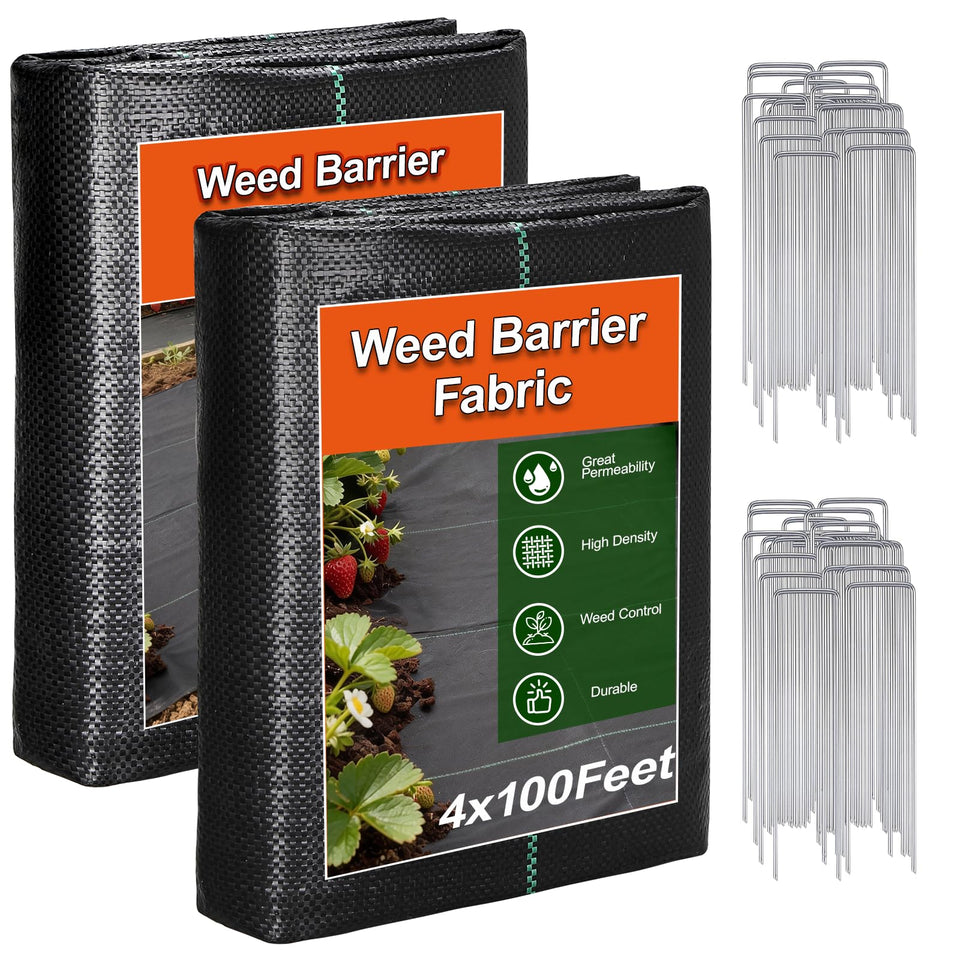 Homewarm weed barrier spread over soil to block weeds while allowing water flow