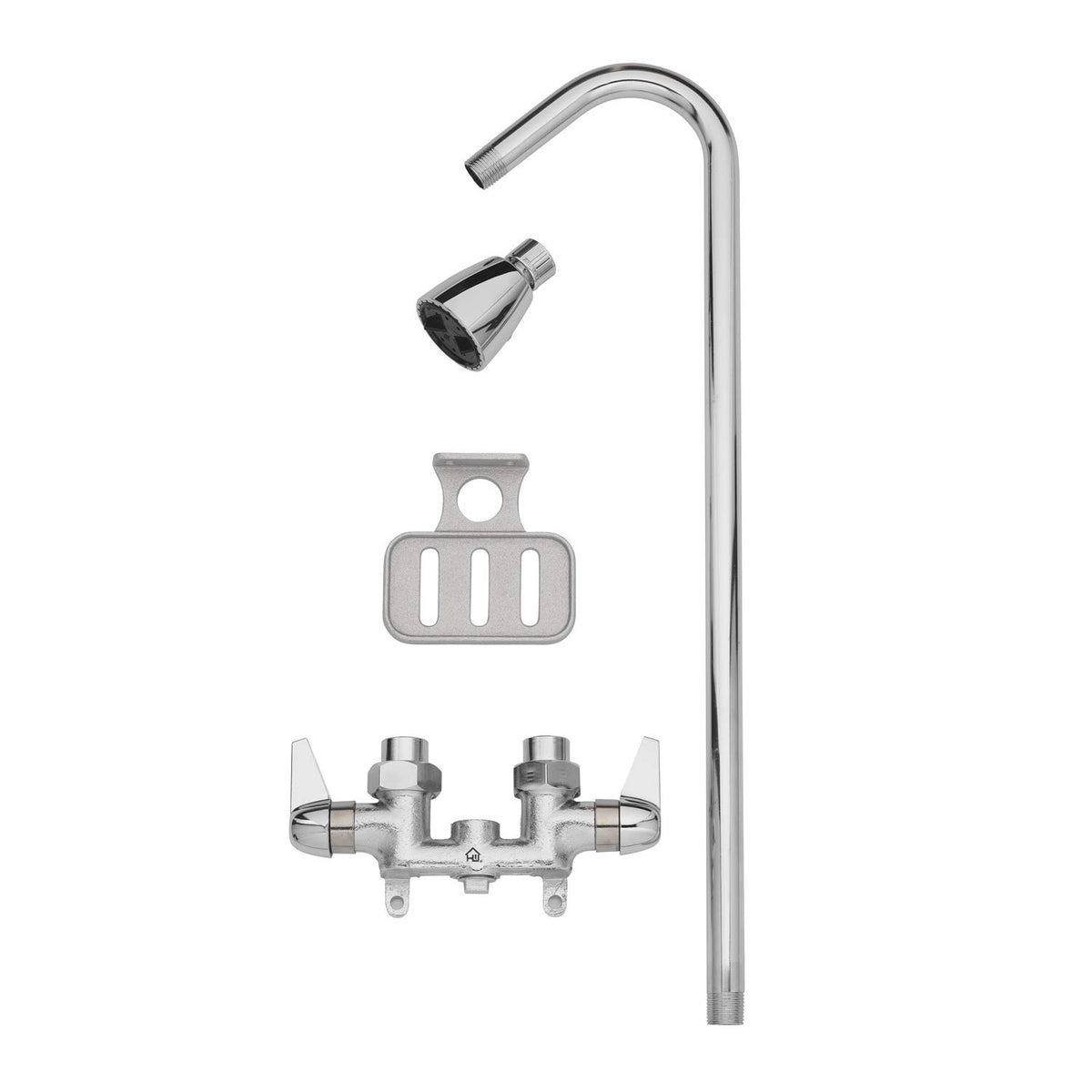Homewerks exposed shower head kit chrome wall-mount install with easy attachment.