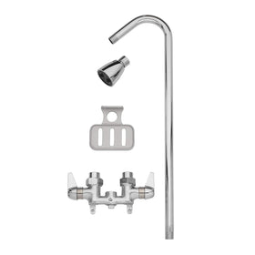 Homewerks exposed shower head kit chrome wall-mount install with easy attachment.