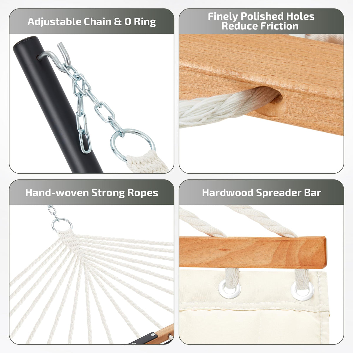 Homgava portable hammock enables quick setup and simple relocation around the garden.