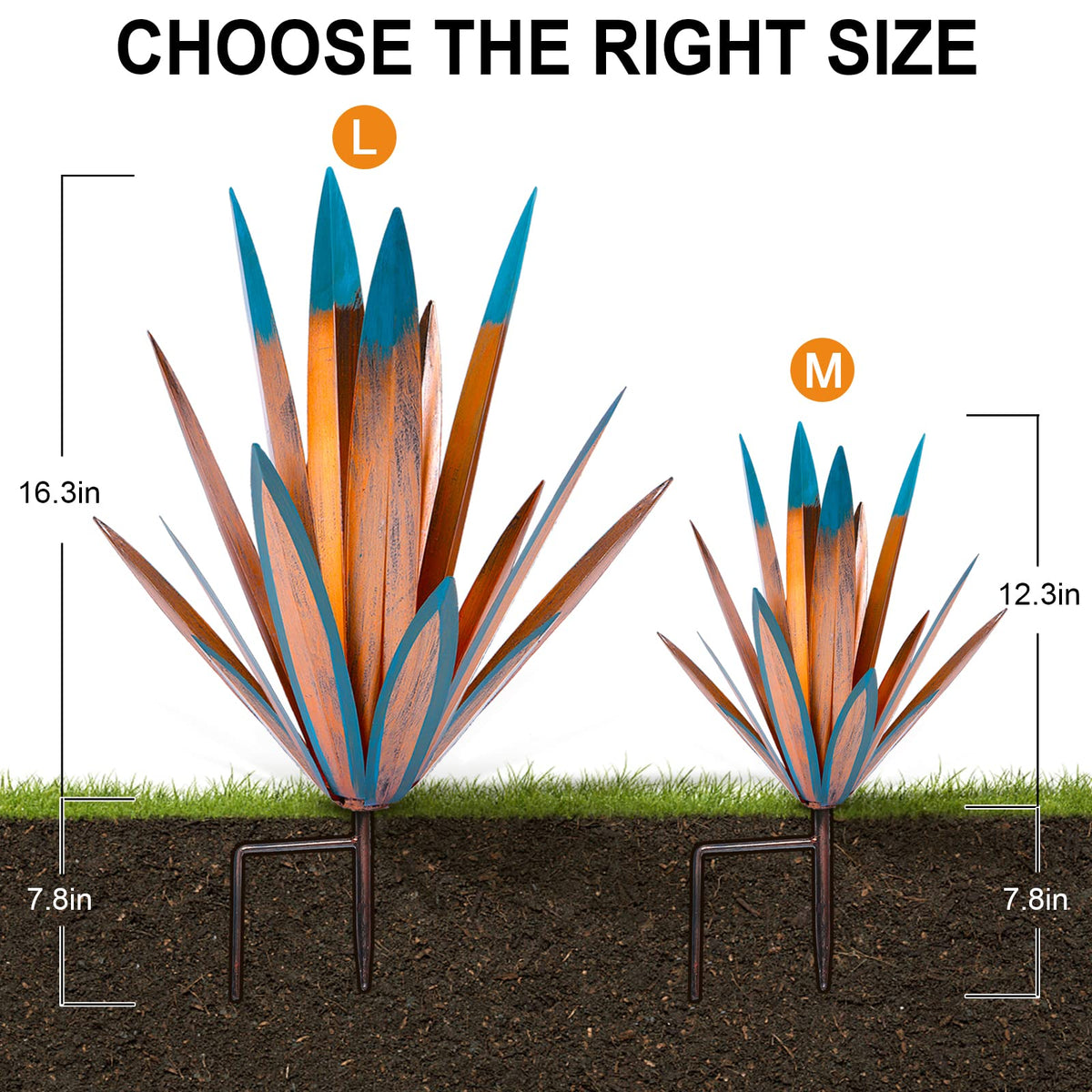 Homight agave metal plant sculpture for indoor and outdoor display.