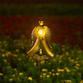 Perfect gift-ready angel stake for memorials and sympathy gestures.