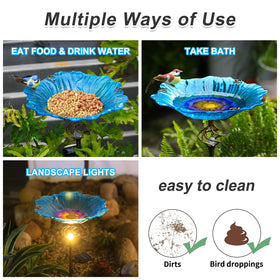 Homight metal stake supports the bird bath for stable outdoor installation.