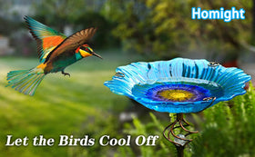 Homight night glow bird bath adds gentle illumination for outdoor evenings.