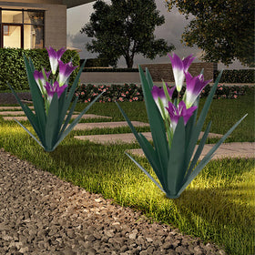 Homight purple lily agave sculpture adds color and charm to gardens.